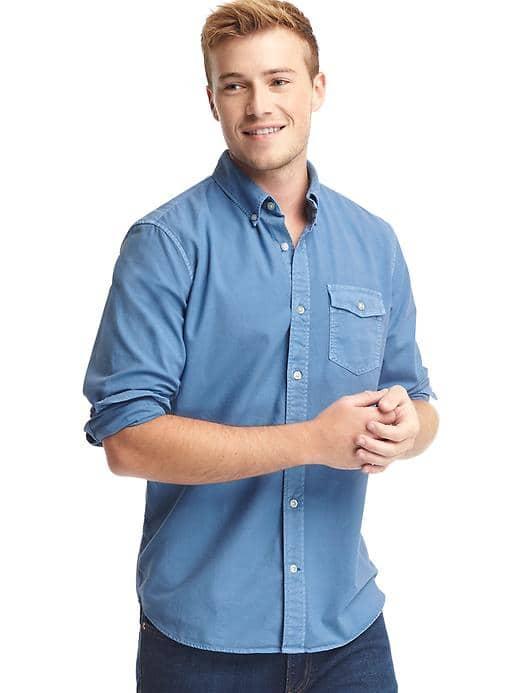Gap Men Oxford Standard Fit Shirt - Blue