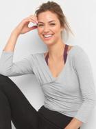 Gap Women Breathe Wrap Crop Tee - Heather Grey