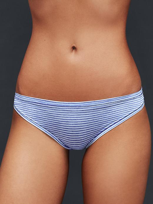 Gap Women Breathe Bikini - Blue Stripe