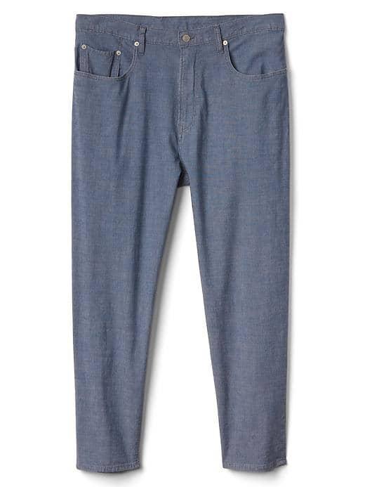 Gap Men Chambray Wader Jeans Stretch - Light Chambray