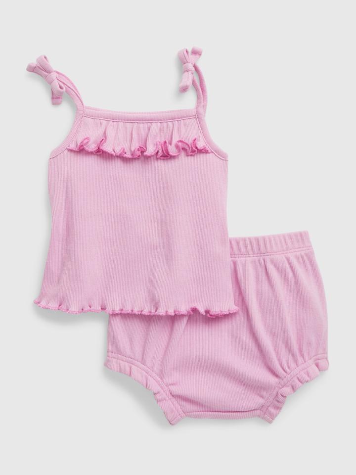 Baby 100% Organic Cotton Ribbed Two-piece Outfit Set