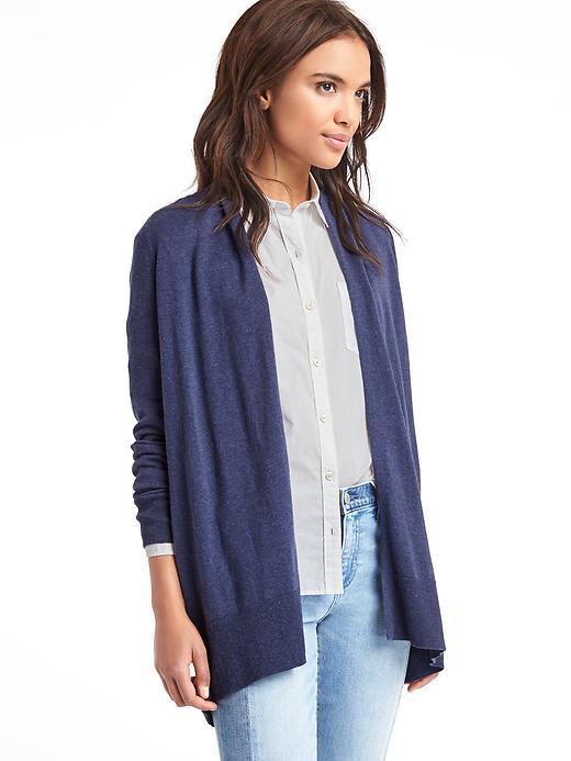 Gap Women Easy Open Front Cardigan - Blue Heather
