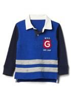 Gap Rugby Logo Colorblock Polo - Bente Blue