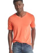 Gap Men Essential Short Sleeve V Neck T Shirt - Deep Papaya