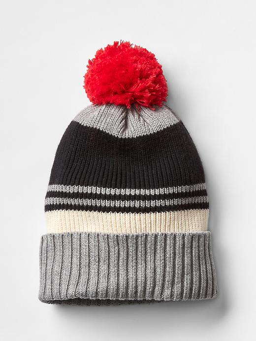 Gap Gapkids X Ed Stripe Pom Pom Beanie - French Vanilla