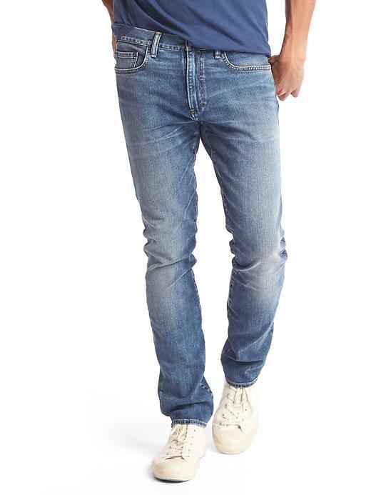 Gap Men Four Way Stretch 1969 Skinny Fit Jeans - Washed Medium Blue