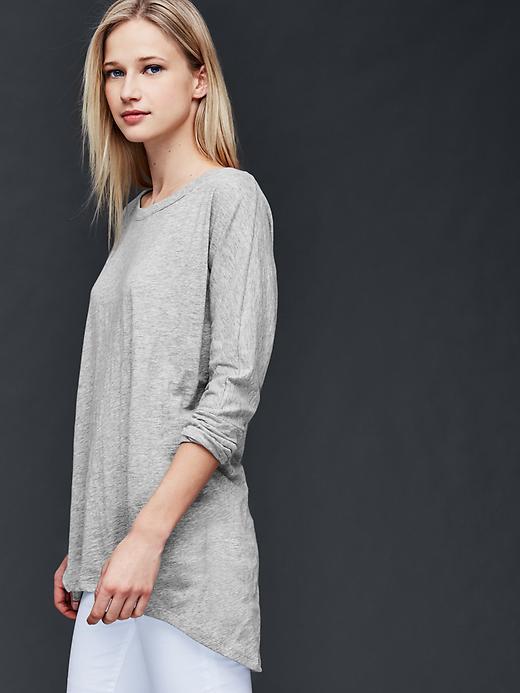 Gap Cotton Open Crew Tunic - Light Heather Grey
