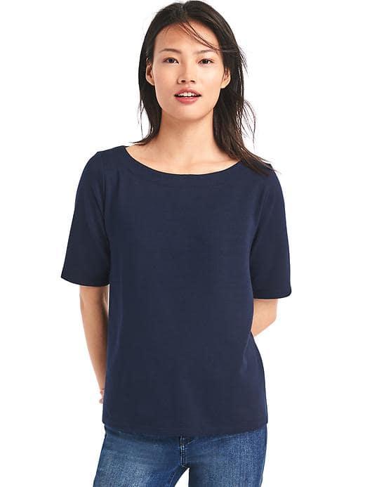 Gap Women Ponte Solid Zip Top - True Indigo