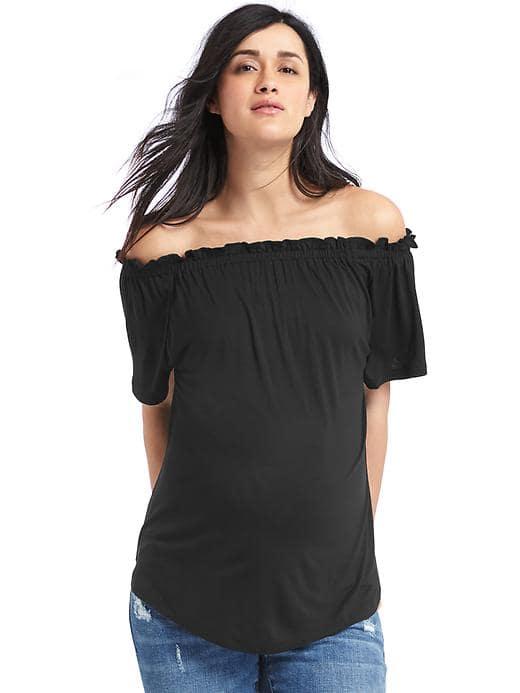 Gap Women Off Shoulder Jersey Top - True Black