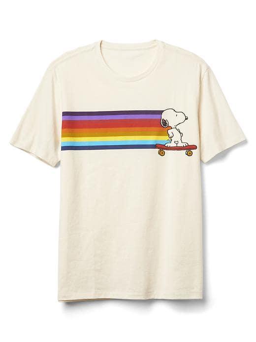 Gap Men Short Sleeve Graphic Tee - Snoopy Skate