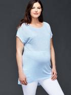 Gap Stripe Hi Lo Jersey Tee - Heather Blue