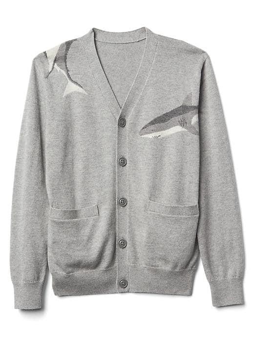 Gap Women Shark V Neck Cardigan - Light Heather Grey