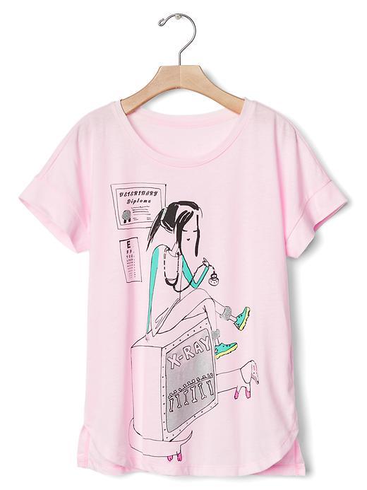 Gap Glitter Genius Graphic Tee - New Babe Pink