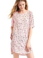 Gap Women Pure Body Essentials T Shirt Dress - Pink Starburst