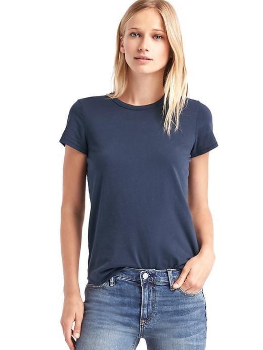 Gap Women Vintage Wash Crewneck Tee - True Indigo