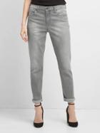 Gap Women Mid Rise Distressed Best Girlfriend Jeans - Ash Grey