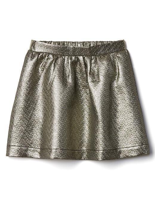 Gap Metallic Jacquard Flippy Skirt - Soft Gold