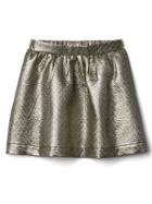 Gap Metallic Jacquard Flippy Skirt - Soft Gold
