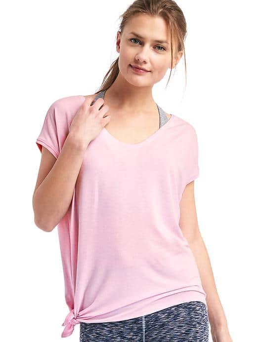 Gap Women Gapfit Breathe Side Tie Tee - Primrose Pink