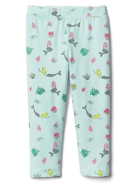 Gap Print Stretch Jersey Capris - Mermaid