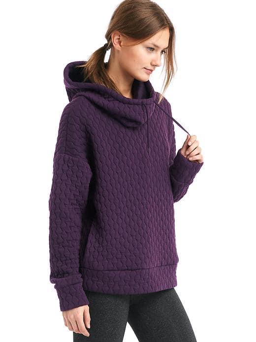 Gap Women Jacquard Pullover Hoodie - Deep Purple