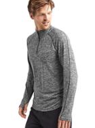 Gap Men Brushed Tech Jersey Half Zip Pullover - Heather Gray