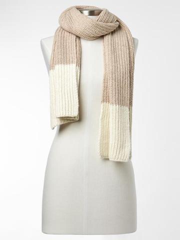 Gap Colorblock Ribbed Scarf - Oatmeal Heather