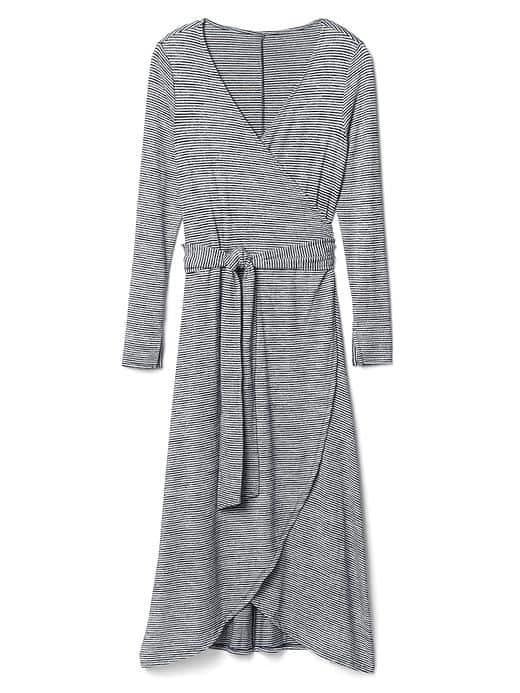 Gap Women Softspun Knit Wrap Midi Dress - Dark Night