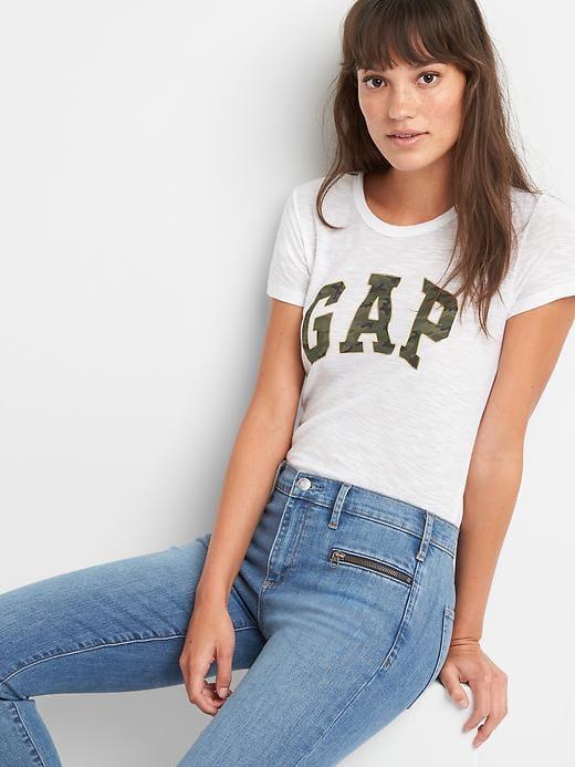 Gap Women Camo Logo Tee - Optic White
