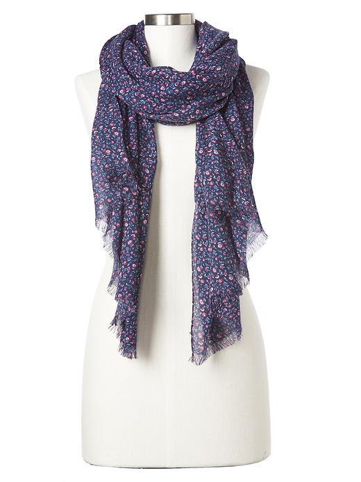 Gap Women Wool Ditsy Floral Scarf - Dark Night