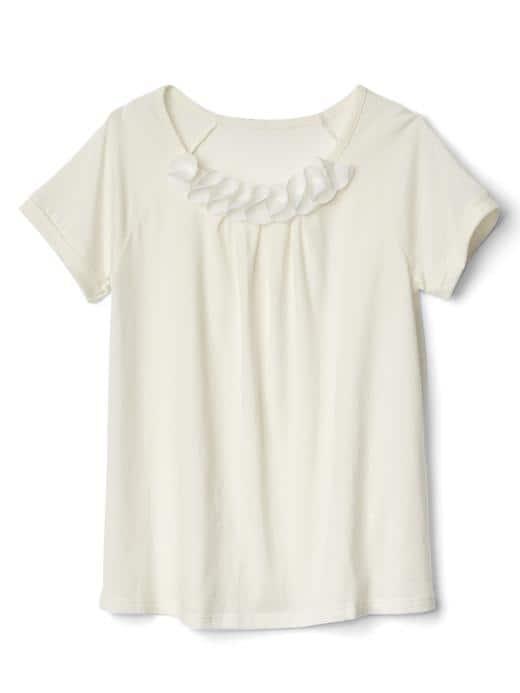 Gap Chiffon Applique Stripe Tee - Ivory Frost