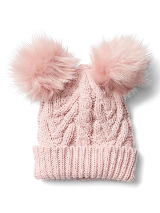 Gap Cable Knit Pom Pom Beanie - Pink Standard