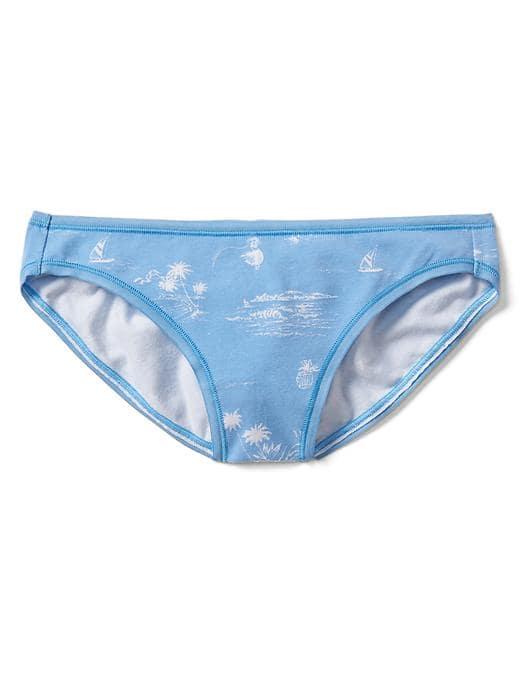 Gap Women Stretch Cotton Low Rise Bikini - Hawaiian Scenic Blue