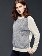 Gap Women Marled Front Pullover Sweater - Snow Cap