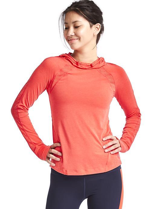 Gap Women Gapfit Breathe Mesh Panel Hoodie - Red Poppy
