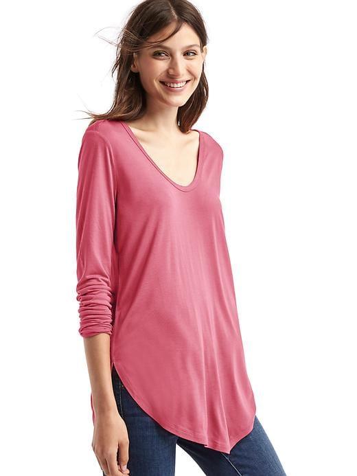 Gap Women Scoop Neck Long Sleeve Tunic - Wild Rose
