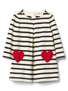 Gap Love Stripe Pleat Dress - Ivory Frost