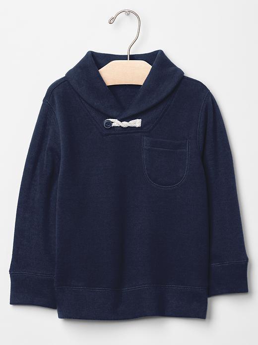 Gap Ribbed Shawlneck Pullover - True Indigo