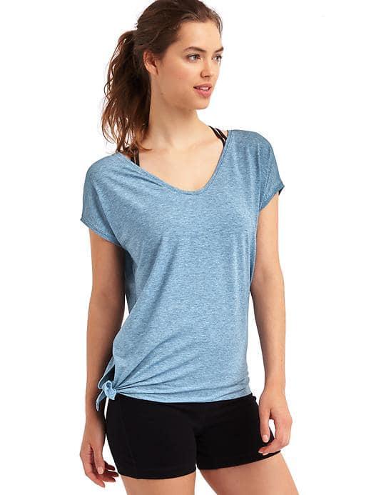 Gap Women Gapfit Breathe Side Tie Tee - Cornflower