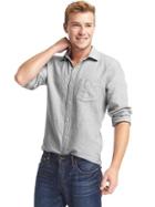 Gap Men Linen Cotton Standard Fit Shirt - Silver