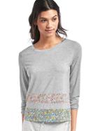 Gap Women Mix And Match Print Sleep Tee - Light Heather Gray