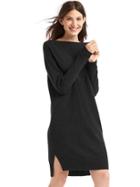Gap Women Cozy Rib Trim Sweater Dress - True Black