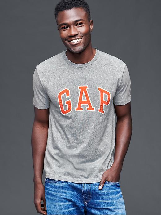 Gap Men Arch Logo Graphic T Shirt - Grey Heather