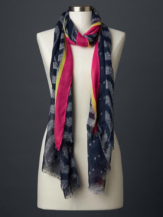 Gap Women Ikat Print Scarf - Navy