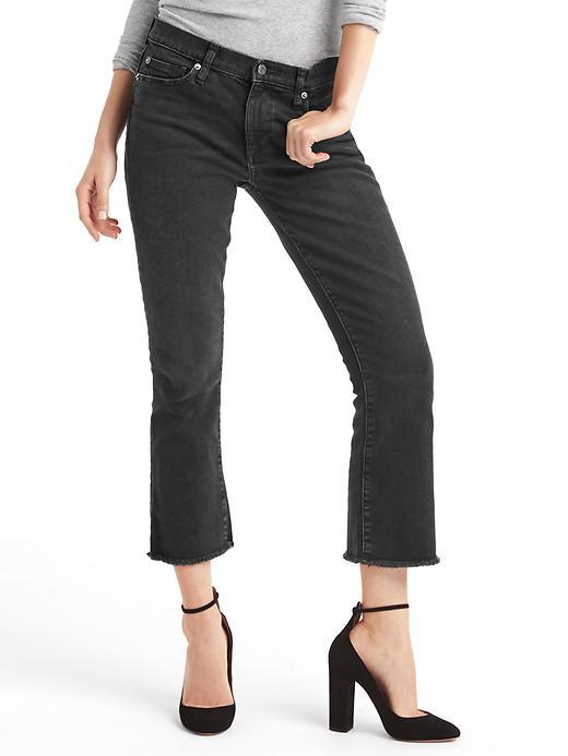 Gap Women Authentic 1969 Crop Kick Jeans - Nightfall Black