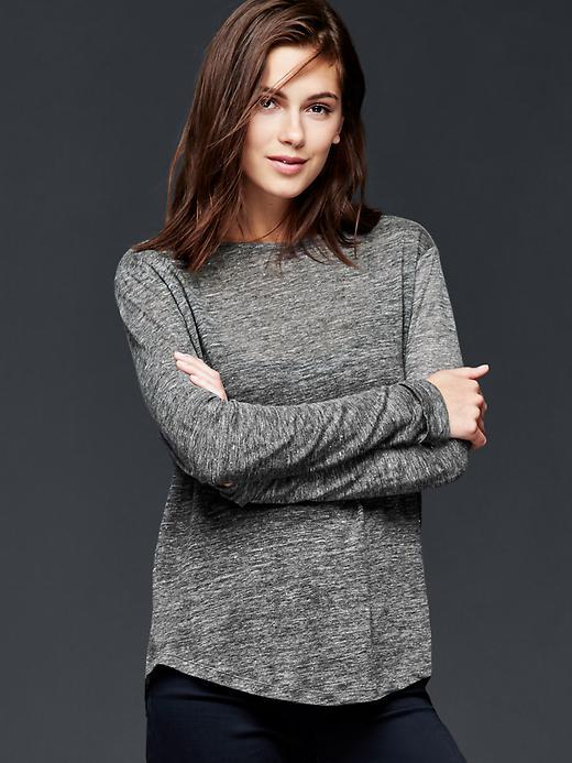 Gap Linen Solid Tee - Charcoal
