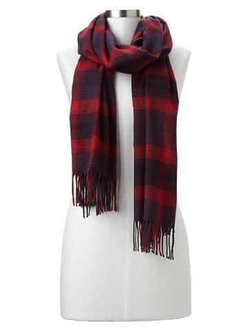 Gap Cozy Plaid Scarf - Red