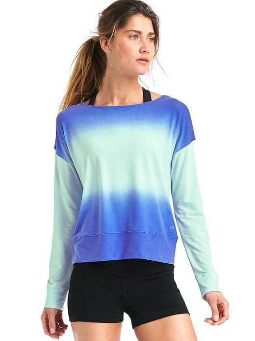 Gap Women Gapfit Breathe Ombre Sweatshirt - Matisse Blue