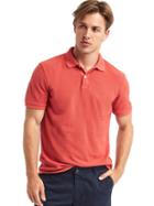 Gap Men Solid Pique Polo - Vermillion