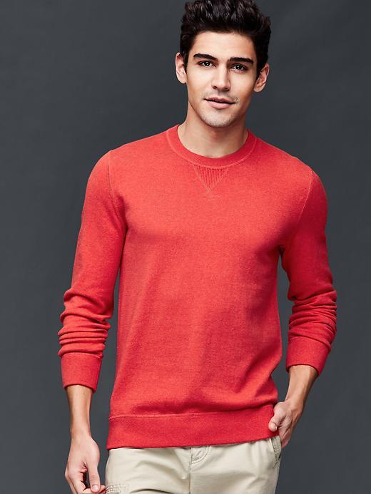 Gap Cotton Crew Sweater - Red Heather